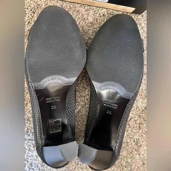 Giovanni Giusti Monita Italian 🇮🇹 Leather Heels Size 7.5 - Picture 7 of 16